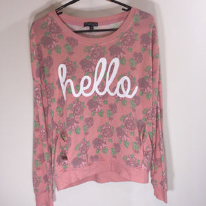 Long Sleeve Pink Sweater “Hello”